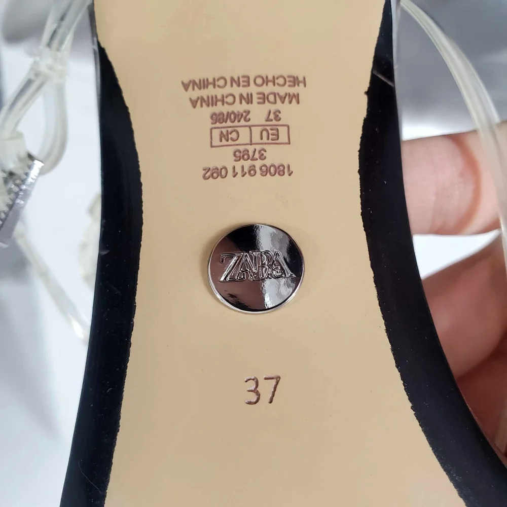 Zara Clear Invisible Vinyl Straps High Heel Strappy Sandal - Picture 13 of 16
